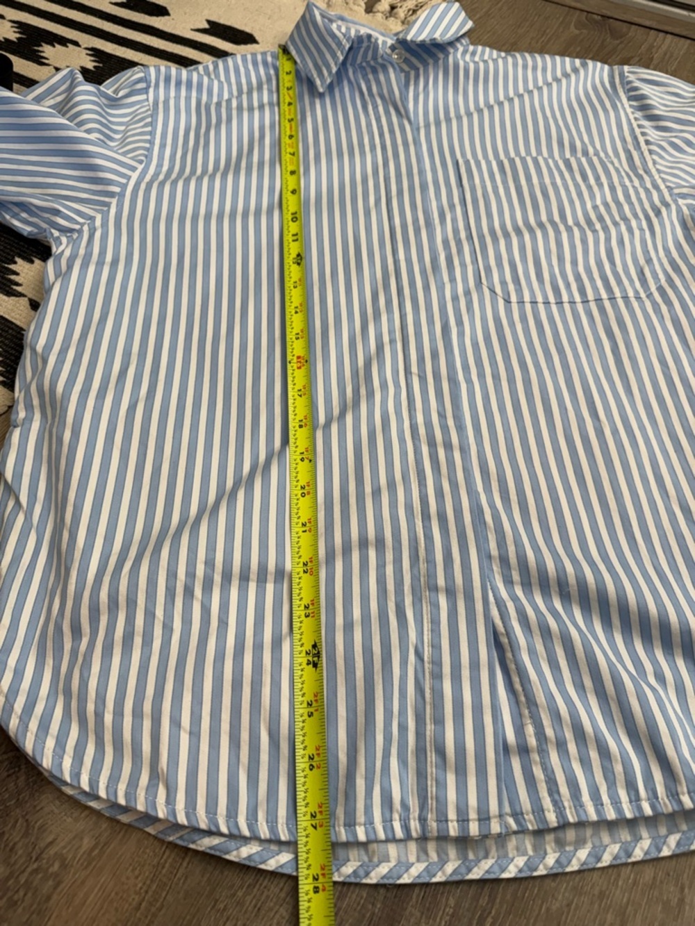 Seed Heritage Cotton Stripe Shirt in Frost Blue Stripe Size 8 - Picture 7 of 11